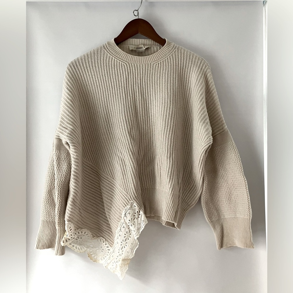 Stella MacCartney wool silk cashmere oatmeal oversized sweater size 36 xs s m